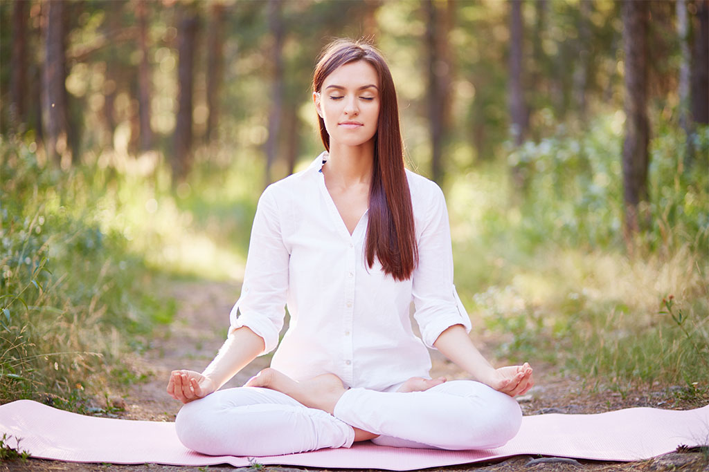 yoga in forest